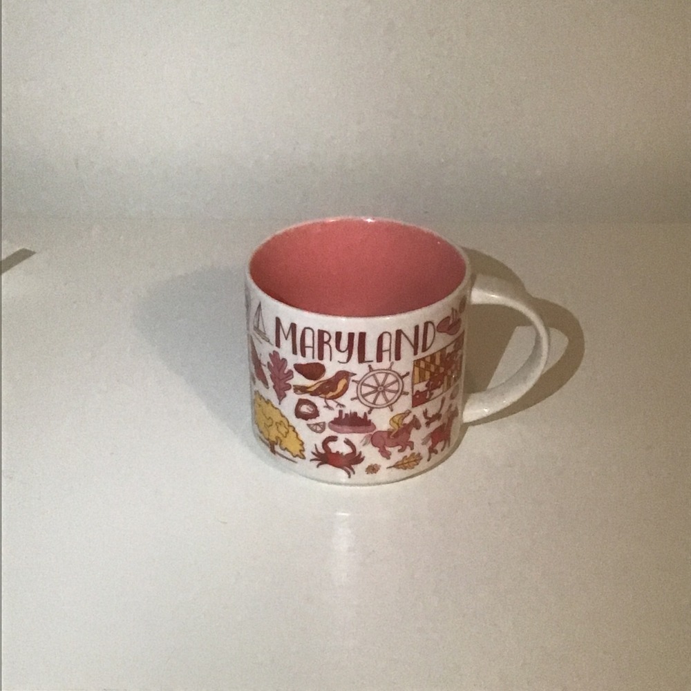 Starbucks Been There Series MARYLAND Ceramic Coffee Tea Mug 14oz  Pink Red Crab